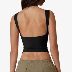 Women's Sexy‎ Open Back Sleeveless Crop Tank High Neck Slim Fit Cropped Top Y2K